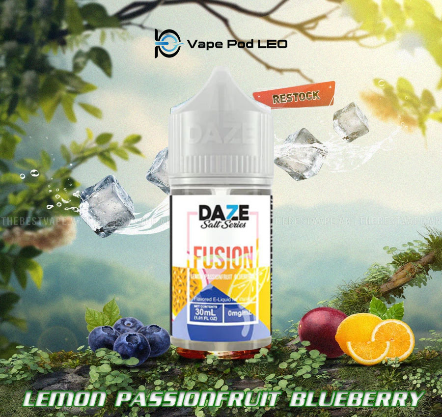 7 Daze Fusion Chanh Dây Chanh Vàng Việt Quất 30ml Lemon Passion Fruit Blueberrry (1)