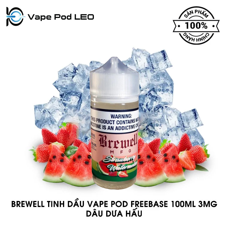 Brewell Dâu Dưa Hấu 100ml Strawberry Watermelon