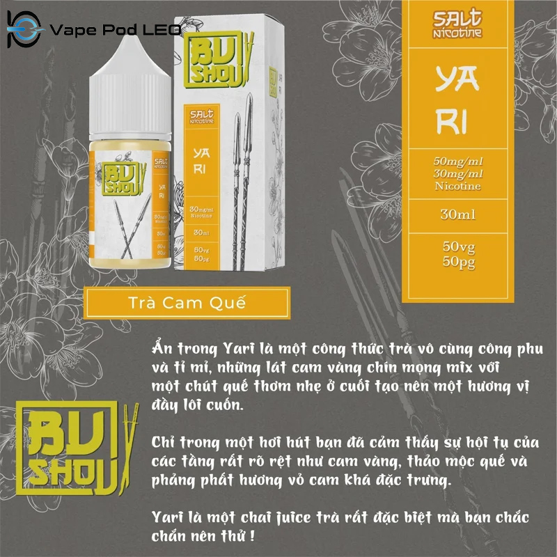 Bushou Trà Cam Quế 30ml Yari