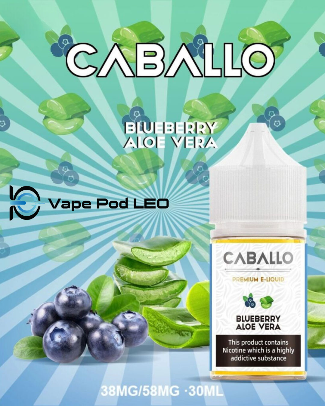 Caballo Việt Quất Nha đam 30ml   Blueberry Aloe Vera