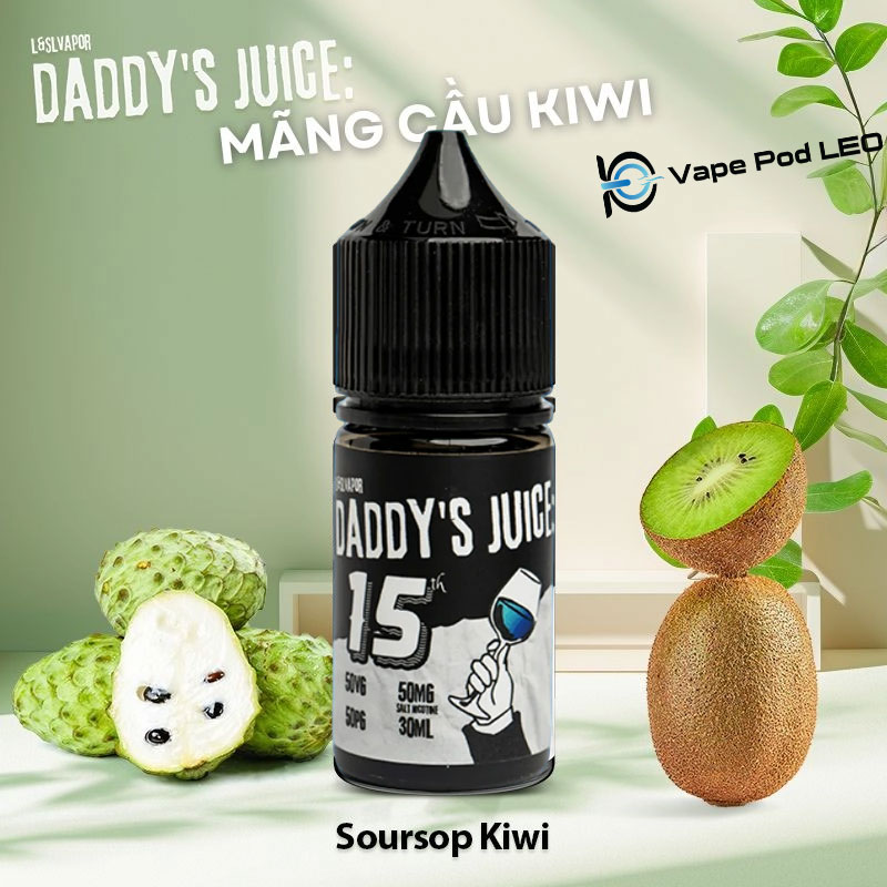 Daddy Juice No.15 Mãng Cầu Kiwi 30ml Soursop Kiwi