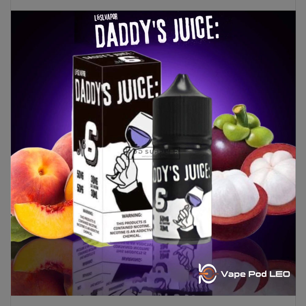 Daddy Juice No.6 Đào Măng Cụt 30ml   Mangosteen Peach