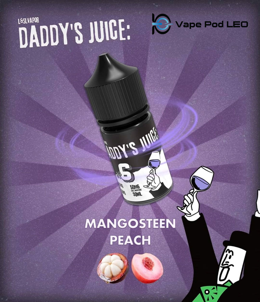 Daddy Juice No.6 Đào Măng Cụt 30ml   Mangosteen Peach