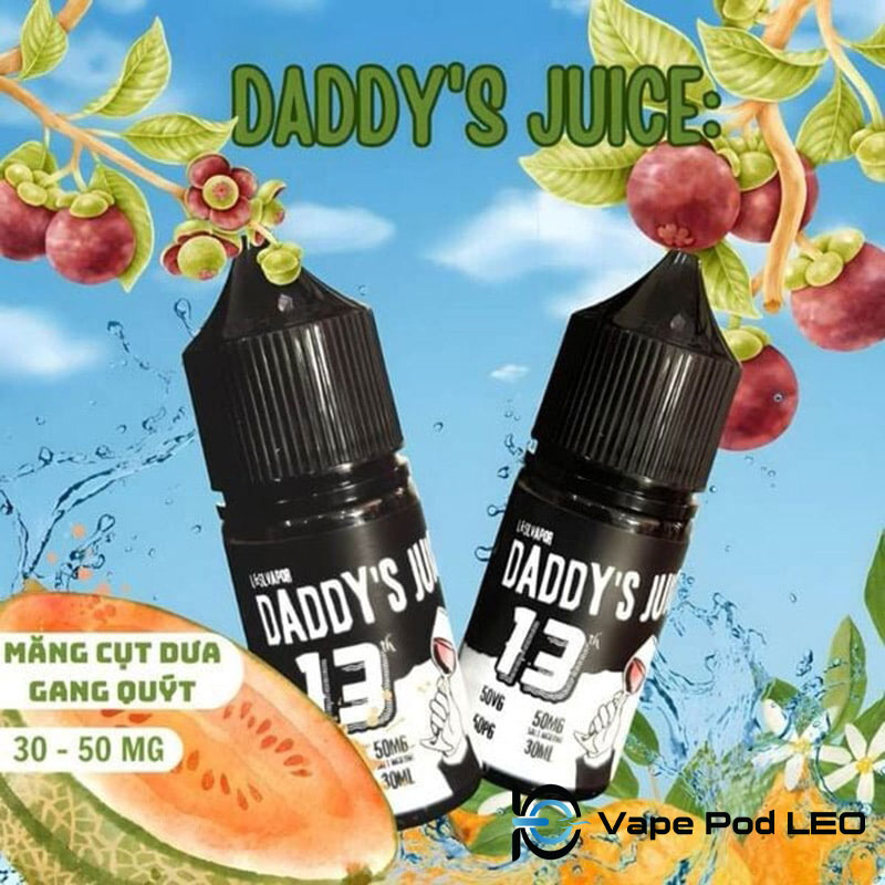 Daddy No.13 Măng Cụt Quýt Dưa Gang 30ml Mangosteen Tangerine Melon