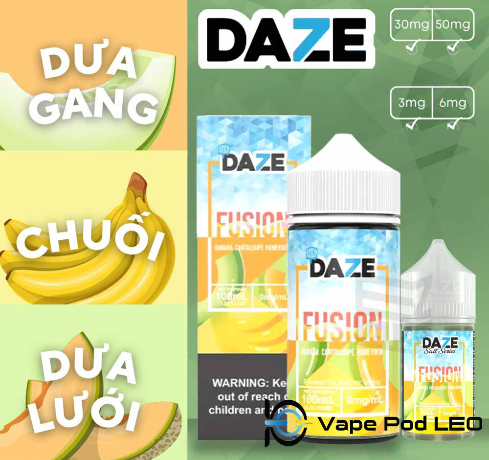 Daze Fusion Banana Cantaloupe Honeydew 100ml Chuối Dưa Lưới Dưa Gang