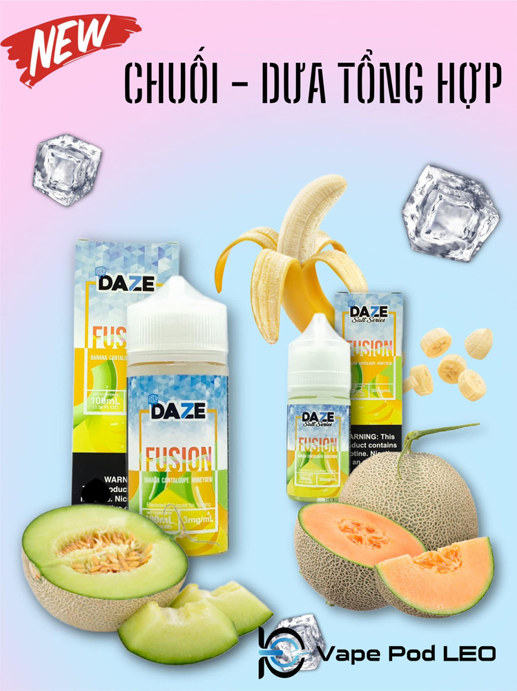 Daze Fusion Banana Cantaloupe Honeydew 100ml Chuối Dưa Lưới Dưa Gang