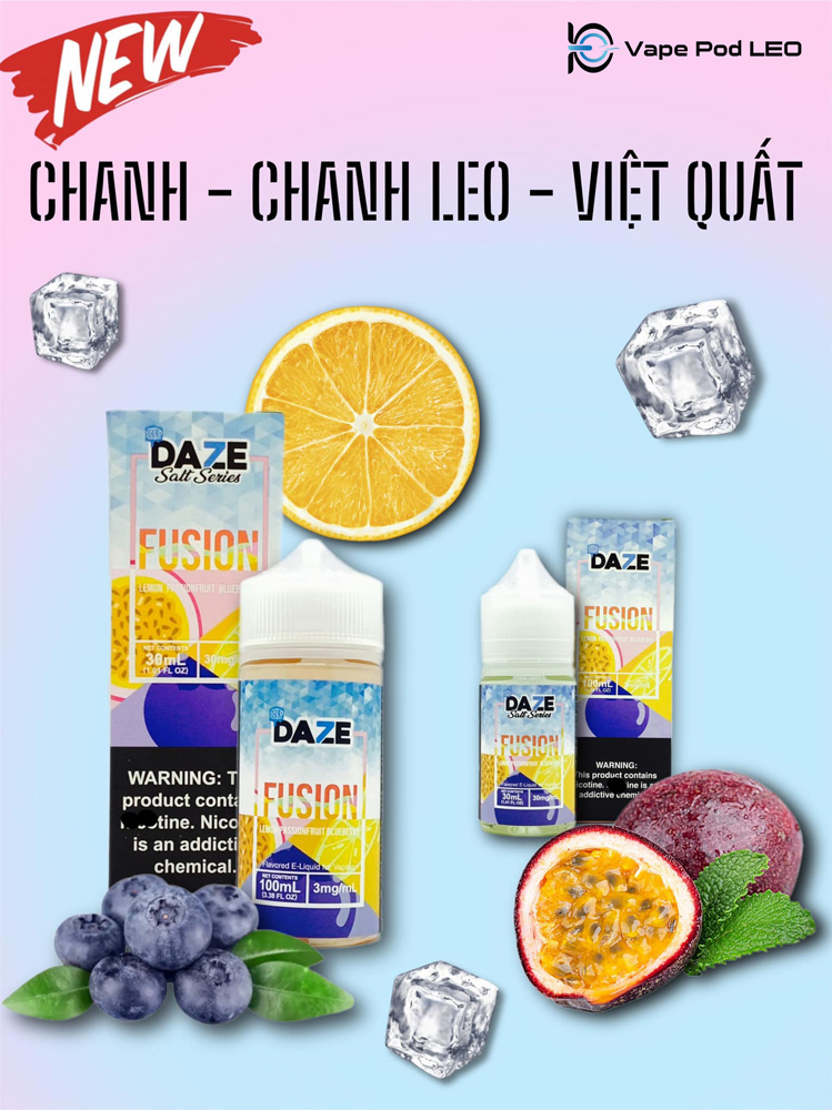 Daze Fusion Lemon Passionfruit Blueberry 100ml Chanh Chanh Dây Việt Quất