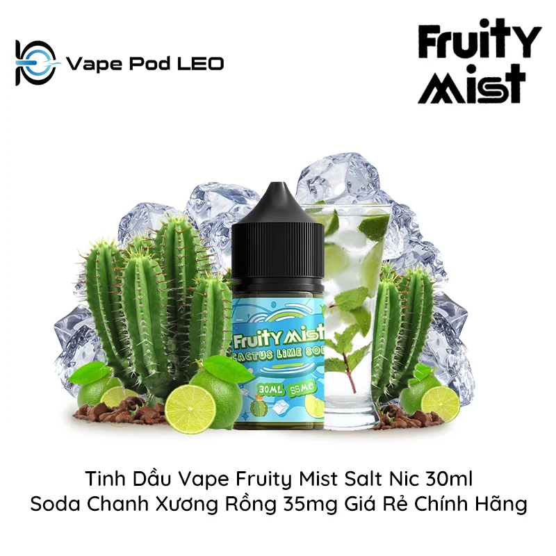 Fruity Mist Soda Chanh Xương Rồng 30ml Cactus Lime Soda