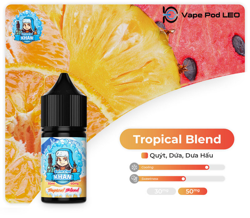 KHAN Extra Dưa Hấu Quýt Dứa 30ml Tropical Blend (2)