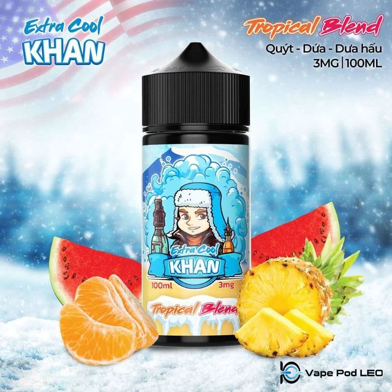 KHAN Extra Dưa Hấu Quýt Dứa 100ml Tropical Blend