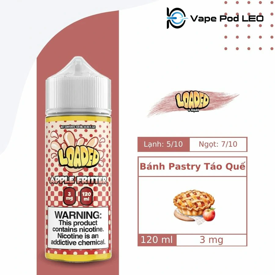 Loaded Bánh Pastry Táo Quế 120ml   Apple Fritter