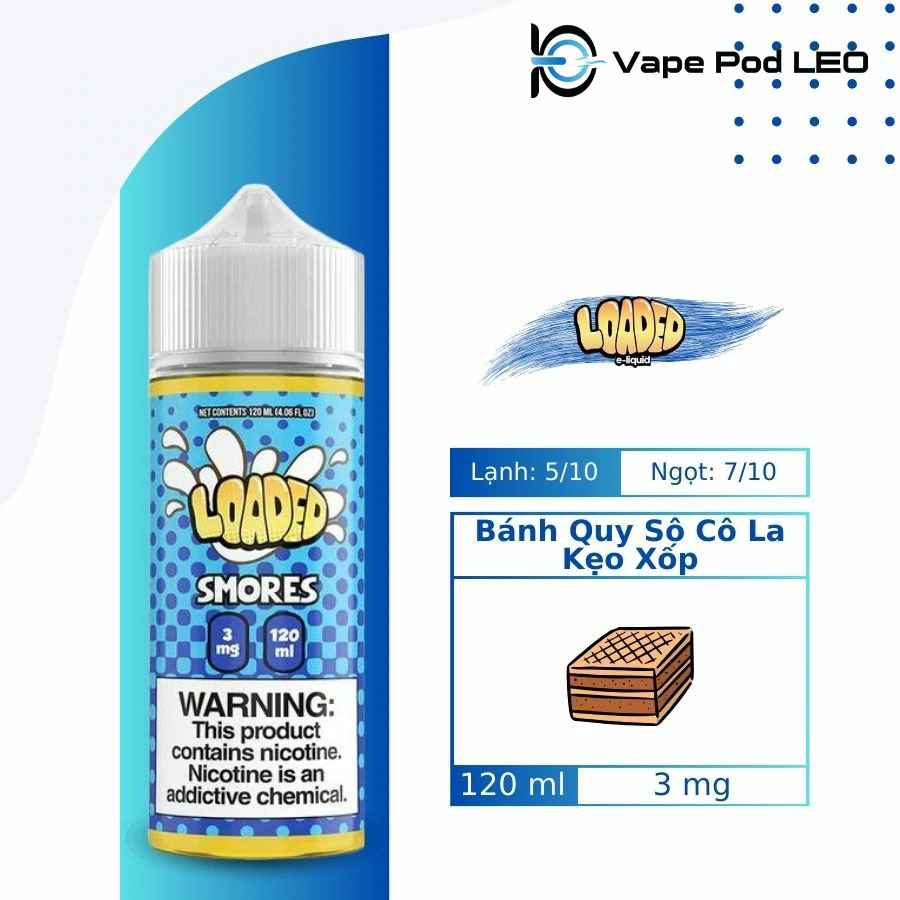 Loaded Bánh Quy Sô Cô La Kẹo Xốp 120ml   Smores