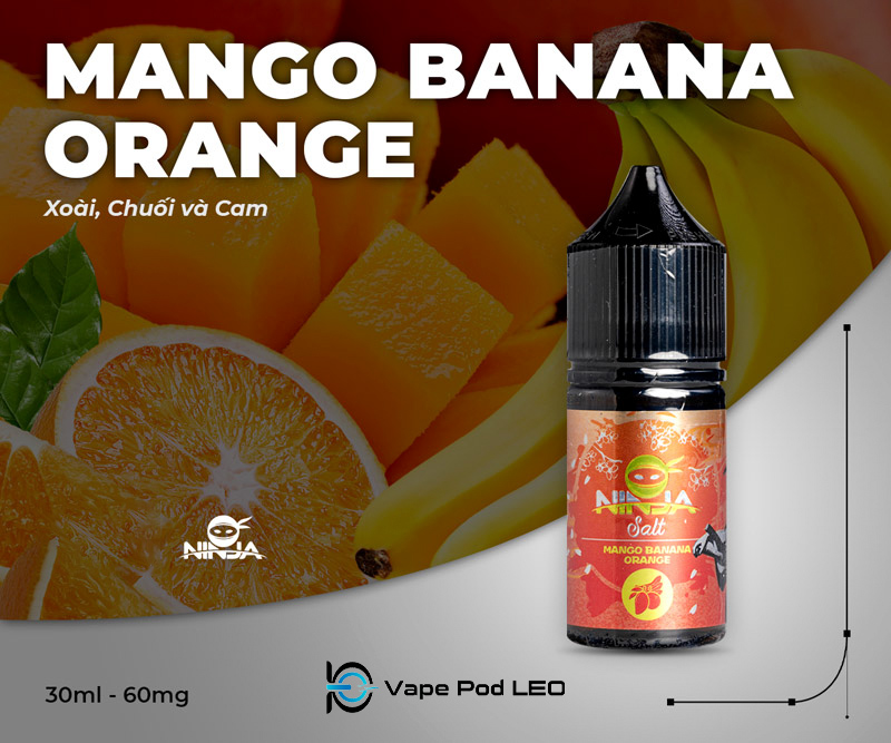 Ninja Salt Xoài Chuối Cam 30ml Mango Banana Orange