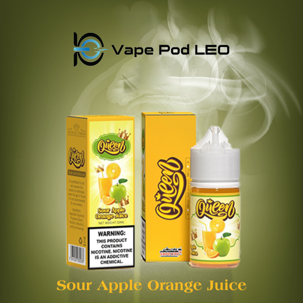 Queen Nước Ép Cam Táo Xanh 30ml   Sour Apple Orange Juice