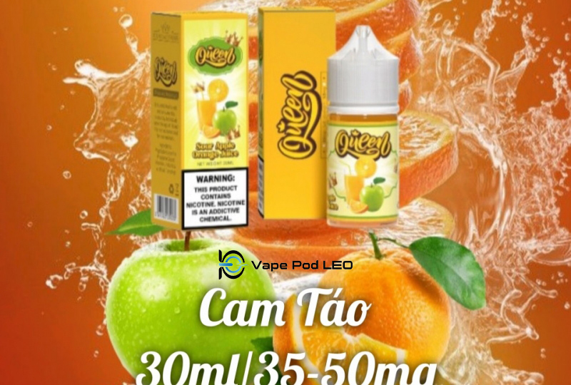 Queen Nước Ép Cam Táo Xanh 30ml   Sour Apple Orange Juice