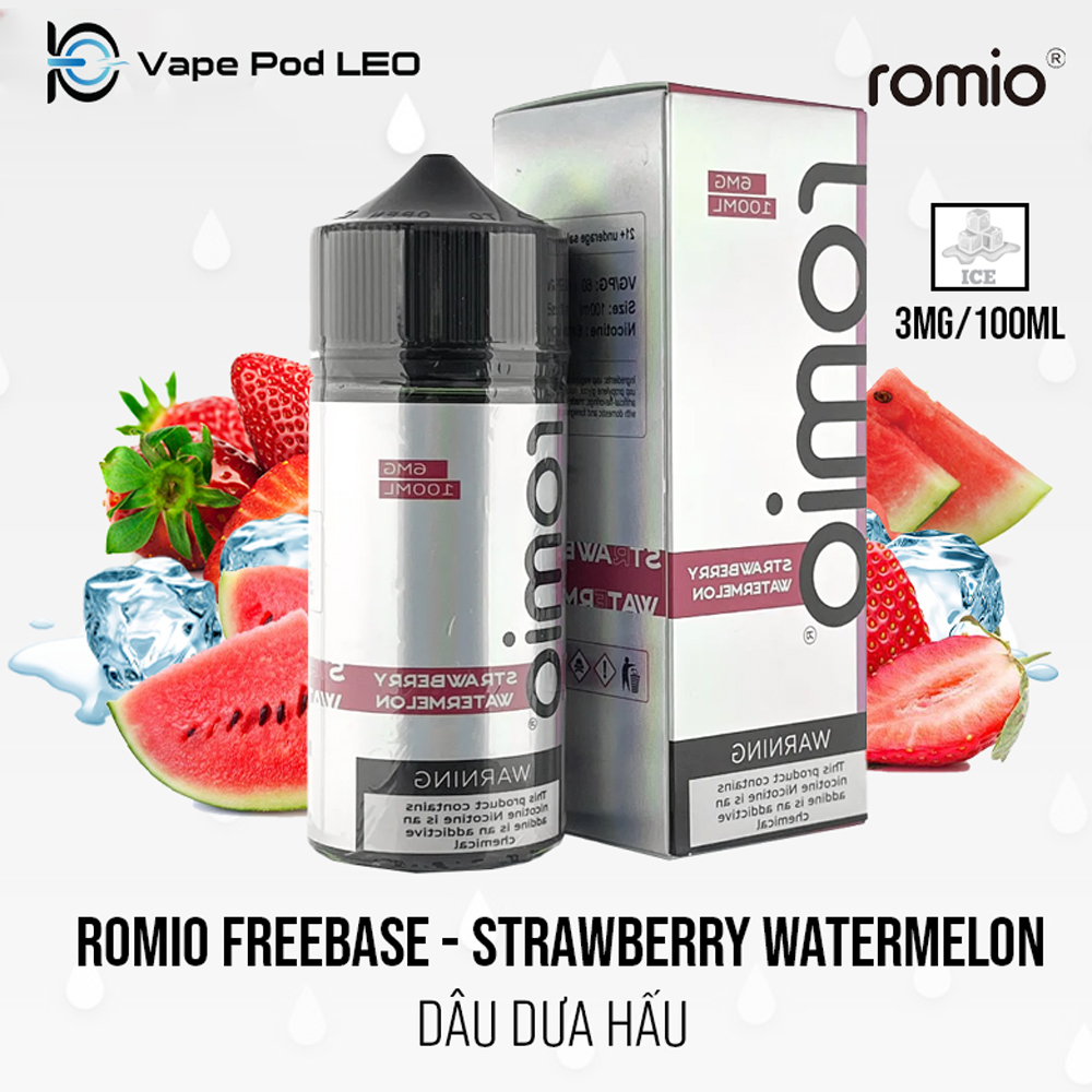 Romio Dâu Dưa Hấu 100ml Strawberry Watermelon