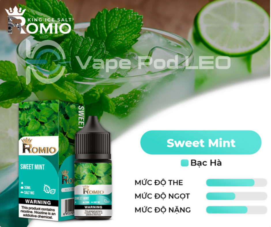 Romio Pro Bạc Hà 30ml Sweet Mint