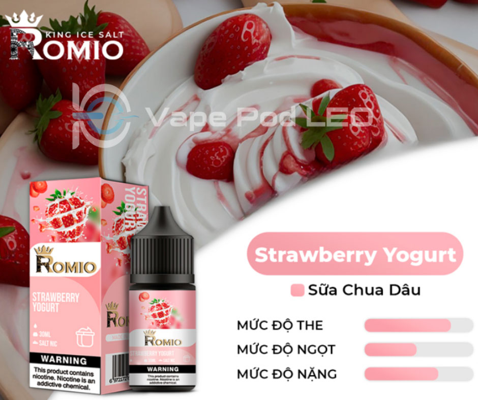 Romio Soda Sữa Chua Dâu 30ml Strawberry Yogurt