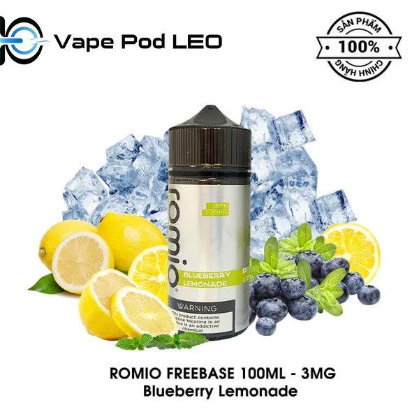 Romio Việt Quất Chanh 100ml   Blueberry Lemonade