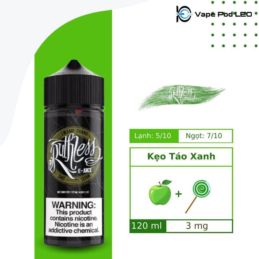 Ruthless Kẹo Táo Xanh 120ml   Swamp Thang