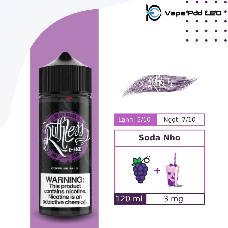 Ruthless Soda Nho 120ml Grape Drank