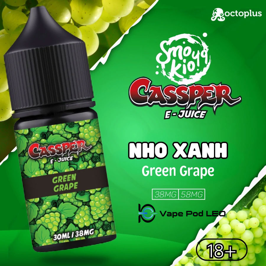 Smokio Cassper Nho Xanh 30ml   Green Grape