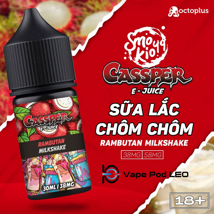 Smokio Cassper Sữa Lắc Chôm Chôm 30ml Rambutan Milkshake