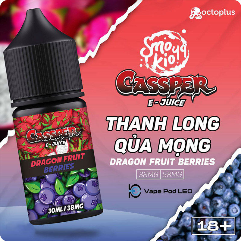 Smokio Cassper Thanh Long Quả Mọng 30ml   Dragon Fruit Berries