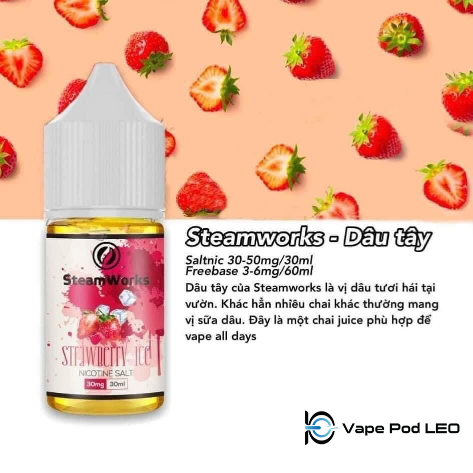 Steamworks Dâu Lạnh 30ml Strawberry Ice