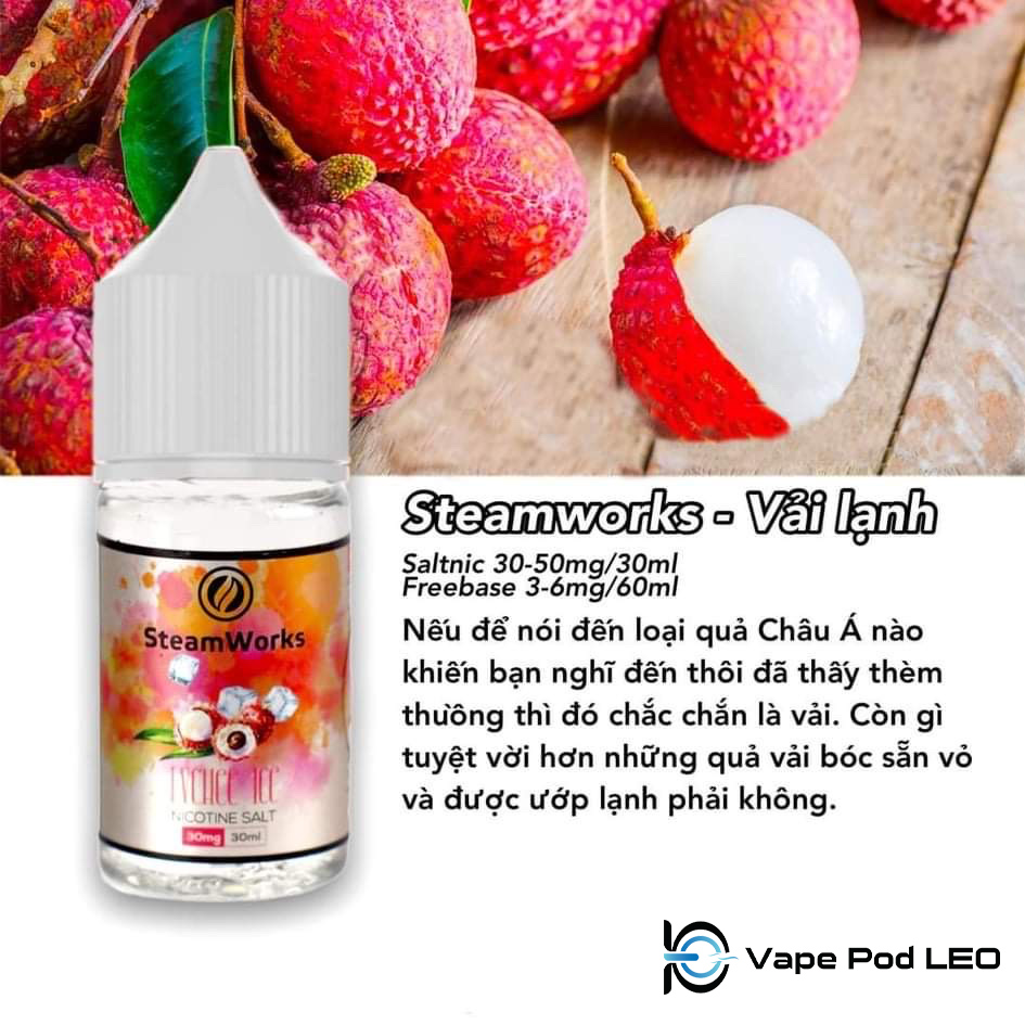 Steamworks Vải 30ml   Lychee