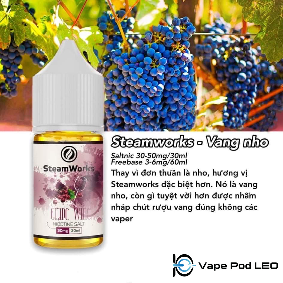 Steamworks Vang Nho 30ml   Grape Wine