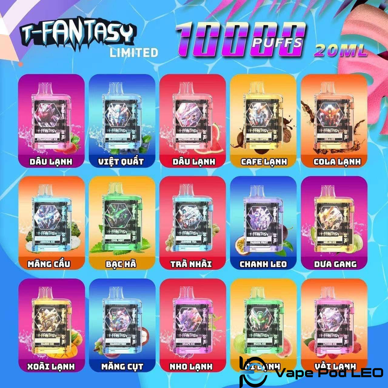 T Fantasy 10000 Hơi Pod 1 Lần