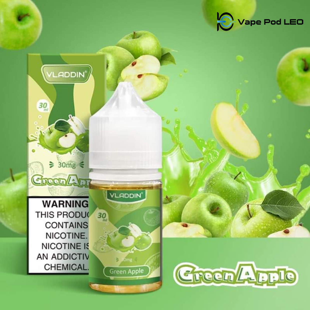 Vladdin Táo Xanh 30ml   Green Apple